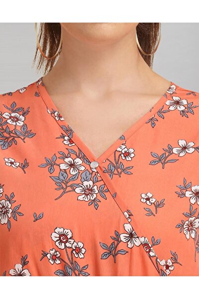 iza Orange Coloured Crepe Printed Jump Suit