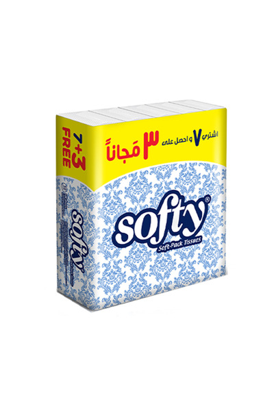 Softy مناديل وجه ناعمة، 130 منديل، 7+3 قطع