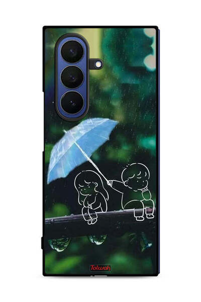 Tolwak غطاء حماية لهاتف Samsung Galaxy Z Fold7 بتصميم زوجين من الفن التجريدي