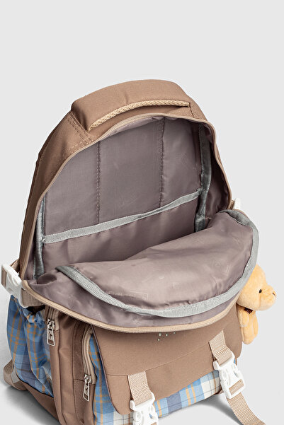 Relaxion Rlx-1396 Set of 3 Children's Primary School Bag Backpack with Pen Holder and Lunch Bag Mink