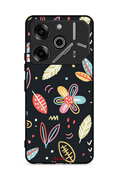 Tolwak غطاء حماية لهاتف تكنو بوفا 6 برو 5G، زهور وأوراق، فن تجريدي