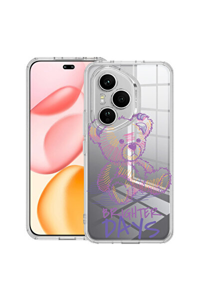 bestcase Carcasă transparentă din silicon pentru Honor 400 Pro, Teddy Bear Br...