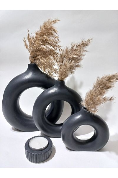 emilysamy Donut 3-Piece Vase Set Random