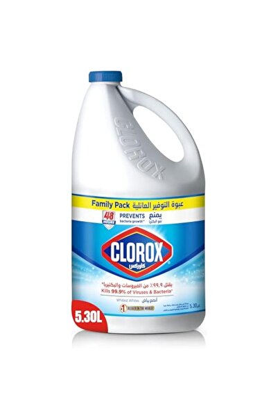 Clorox مبيض سائل 5.30 لتر، يقضي على 99.9% من الفيروسات والبكتيريا، ويمنع نمو البكتيريا لمدة 48 ساعة