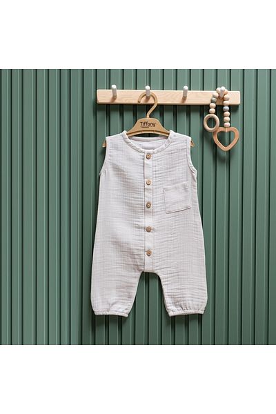 Tiffany Baby Kıds Tiffany Baby Muslin Theme Long Tank Jumpsuit 26024