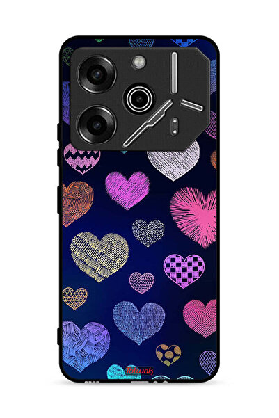 Tolwak غطاء حماية لهاتف Tecno Pova 6 Pro 5G بنقشة قلوب داجا