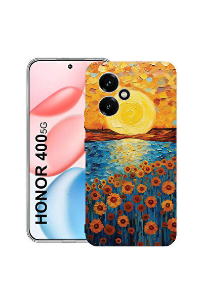 bestcase Carcasă transparentă din silicon pentru Honor 400, pictură floarea-s...