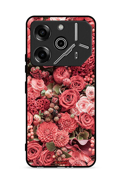 Tolwak غطاء حماية لهاتف تكنو بوفا 6 برو 5G بلون الخوخ والورود