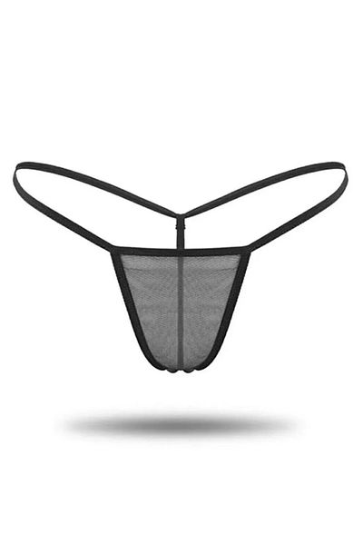 Cicişim Black 2-Piece Tulle See-Through String Thong Underwear