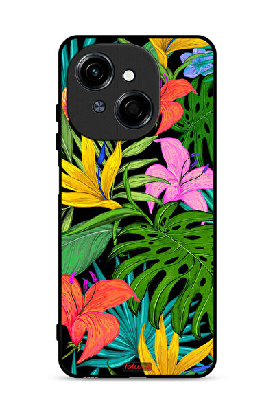 Tolwak Tecno Spark Go 1S 4G Protective Case Cover Pattern Tropical Flowers Le...