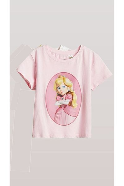 ZRA Hei Pink Super Mario Princess Girl's Casual T-Shirt