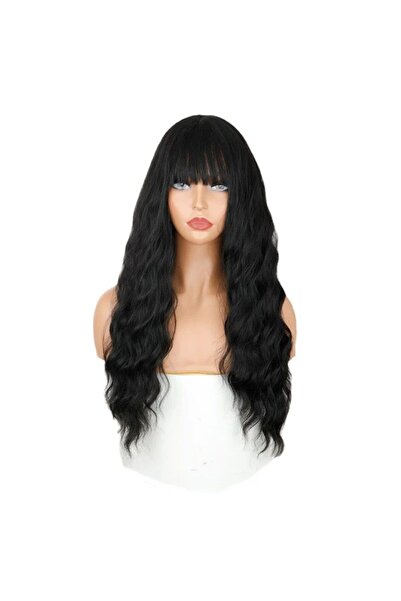 Generic Long Hair Air Bangs Set: High-Temperature Silk Wool Rolls, Wavy Style