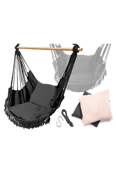 OEM Brazilian hammock chair, Cushions included, Black