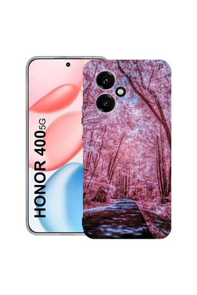 bestcase Carcasă transparentă din silicon pentru Honor 400, floare de cireș, ...