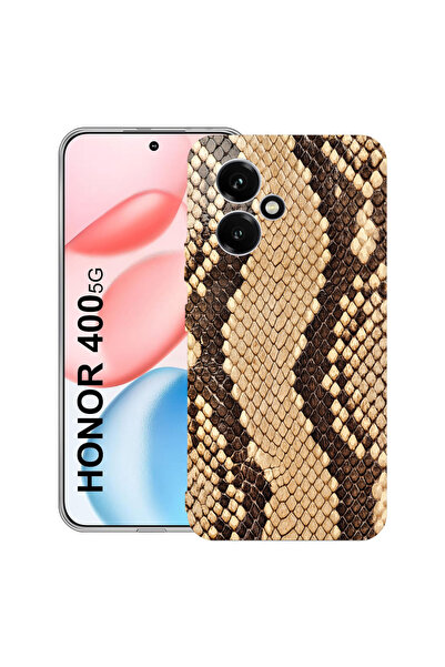 bestcase Carcasă transparentă din silicon pentru Honor 400, model piele de șa...