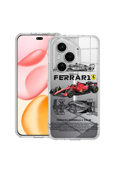 bestcase Carcasă transparentă din silicon pentru Honor 400 Pro, Ferrari Scude...