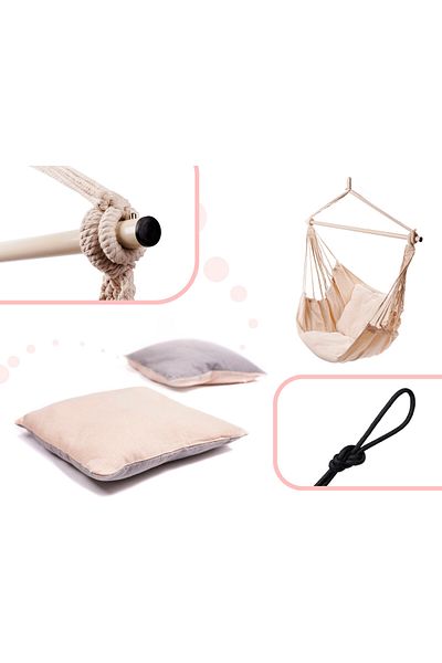 OEM Brazilian hammock chair, Cushions included, Beige
