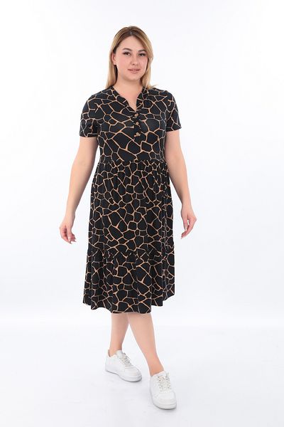 KARAMEŞE Women's Buttoned Viscose Dress