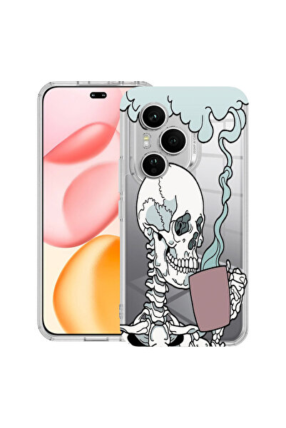 bestcase Carcasă transparentă din silicon pentru Honor 400 Pro, cu craniu, 20...