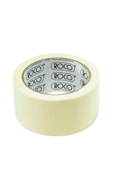 Roco شريط لاصق 50 مم × 25 ياردة بيج للطلاء والاستخدام العام