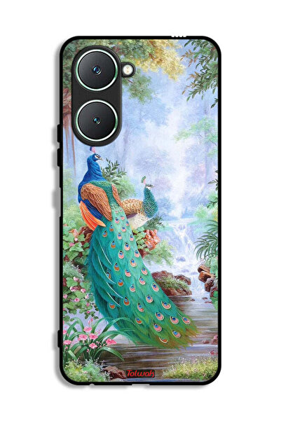 Tolwak غطاء حماية لهاتف Vivo Y18i 4G بنقشة الطاووس