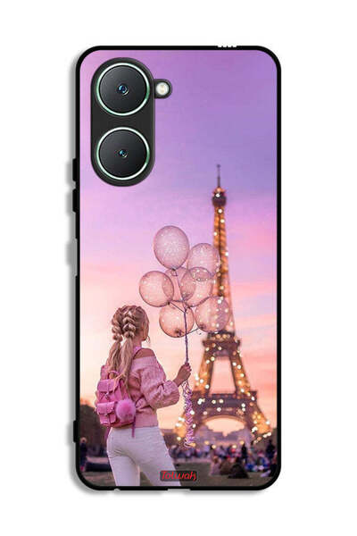 Tolwak غطاء حماية لهاتف Vivo Y18i 4G بطبعة فتاة تحمل بالونات