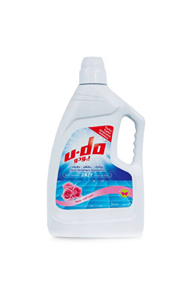 UDo منظف الأرضيات يودو، برائحة الورد، 3 لتر