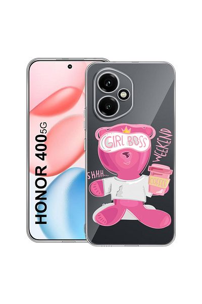 bestcase Carcasă transparentă din silicon pentru Honor 400, Teddy Bear - Gril Boss, 2036423 T 1569
