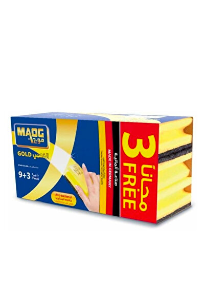 Maog Gold Sponge Scourer, 9 Pcs + 3 Free
