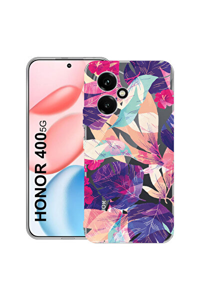 bestcase Carcasă transparentă din silicon pentru Honor 400, Flori tropicale, ...