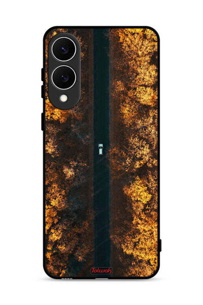 Tolwak غطاء حماية لهاتف سامسونج جالاكسي S25 إيدج، طريق في أشجار الخريف