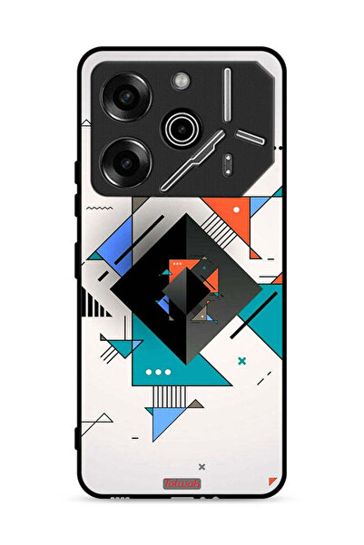 Tolwak غطاء حماية لهاتف تكنو بوفا 6 برو 5G بأشكال مربعة ومثلثة ونمط تجريدي