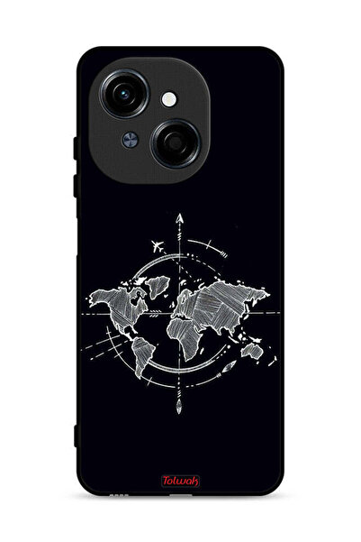 Tolwak غطاء حماية لهاتف تكنو سبارك جو ١ ٤ جي بنقشة البوصلة