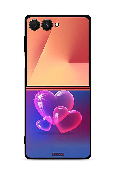 Tolwak غطاء حماية لهاتف Samsung Galaxy Z Flip7 بنقشة قلوب الماء