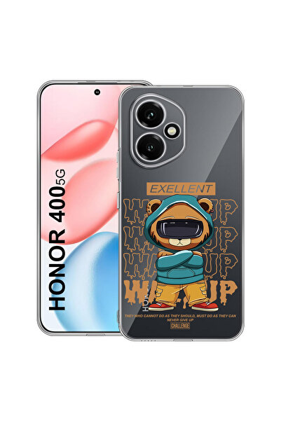 bestcase Carcasă transparentă din silicon pentru Honor 400, Bear Excellent, 2...