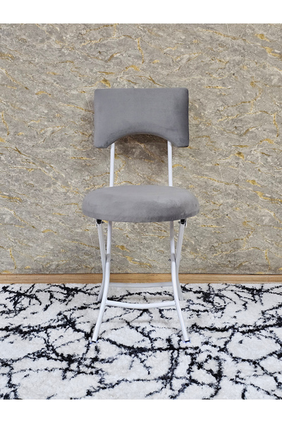 ZAFİR Beyaz Boyalı Katlanır Tabure - Kamp Sandalyesi - Sandalye - Mutfak Tabu...