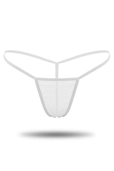 Cicişim Black and White 2-Piece Tulle Transparent String Thong Underwear