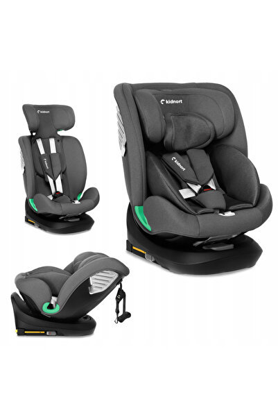Kidnort Scaun auto pentru copii, Radjur Grey, cu isofix rotativ 360 i-Size 40...