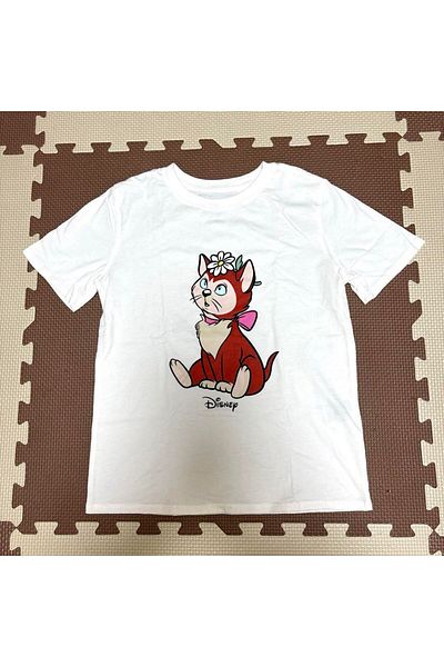 ZRA Hei White Disney Cat Patterned Girl's Casual T-Shirt 6-8 Years