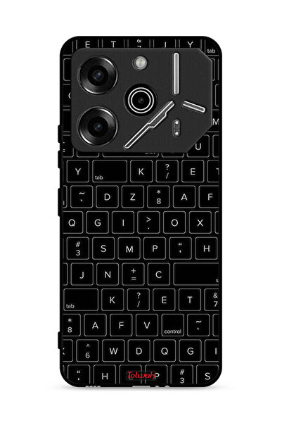 Tolwak غطاء حماية لهاتف Tecno Pova 6 Pro 5G بنمط مفاتيح لوحة مفاتيح عشوائية