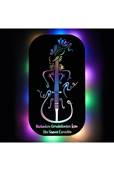 Genel Markalar Led Işıklı Kişiselleştirilebilir Müzik Temalı Tablo Kadın Figü...