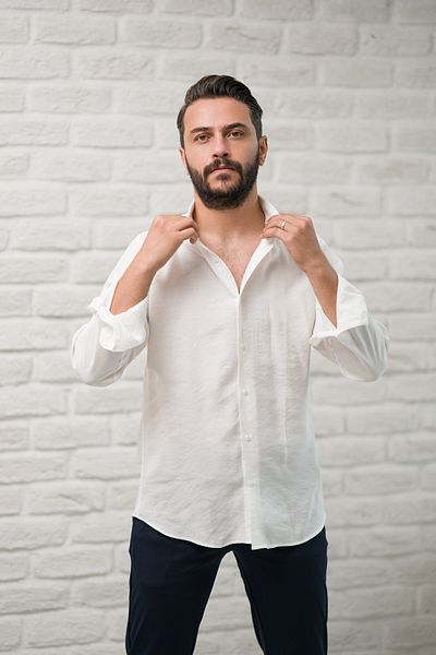 alenmeza Regular Fit Collar Buttoned Summer Modal Fabric Men's Shirt
