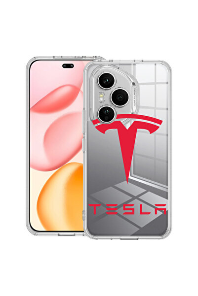 bestcase Carcasă transparentă din silicon pentru Honor 400 Pro, roșie Tesla, 2036424 T 1711