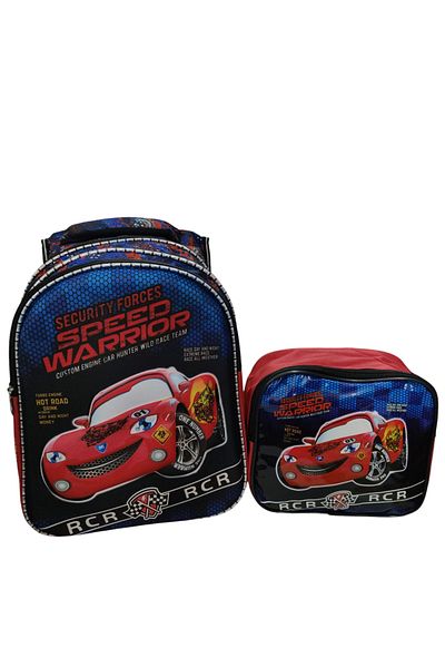 PartAntalya First School Bag Boys' First School Bag with Trolley Embossed Visual First School Bag 3-Compartment First School Bag