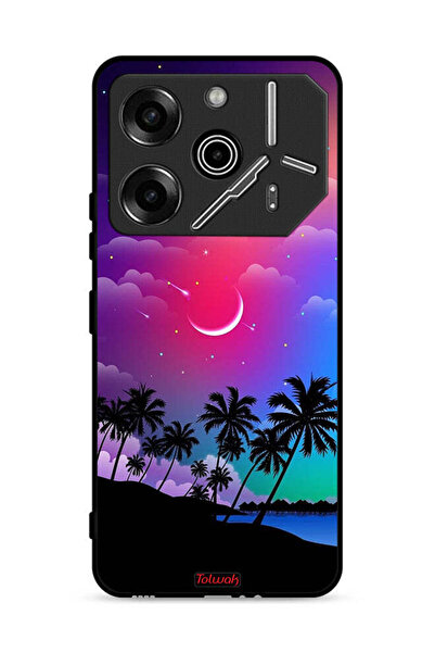 Tolwak غطاء حماية لهاتف تكنو بوفا 6 برو 5G بنقشة قمر في الليل