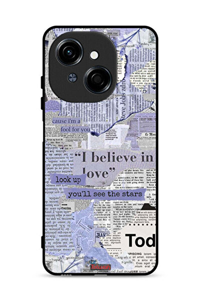 Tolwak Tecno Spark Go 1S 4G Protective Case Cover Newspaper Pieces