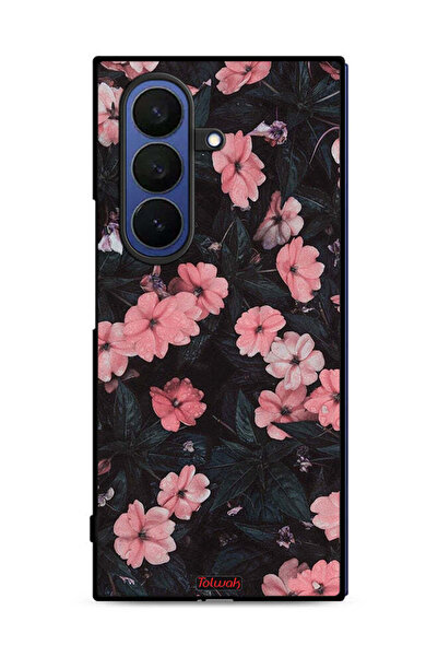 Tolwak غطاء حماية لهاتف سامسونج جالاكسي زد فولد 7 - لون الخوخ والورود الصغيرة