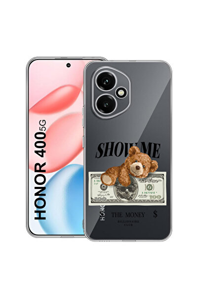 bestcase Carcasă transparentă din silicon pentru Honor 400, Ursuleț de pluș A...