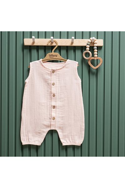 Tiffany Baby Kıds Tiffany Baby Muslin Theme Half Sleeve Long Jumpsuit 26091