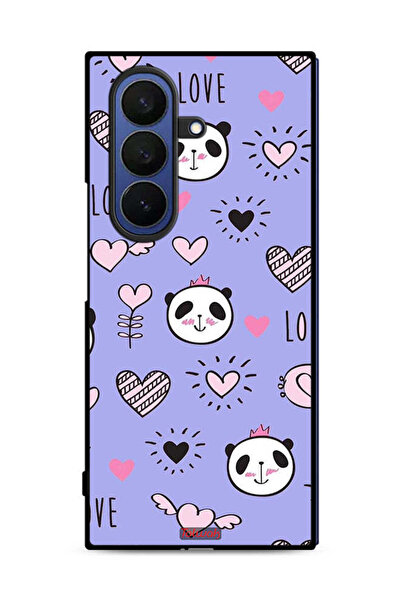 Tolwak غطاء حماية لهاتف Samsung Galaxy Z Fold7 بتصميم Love And Panda Doodle